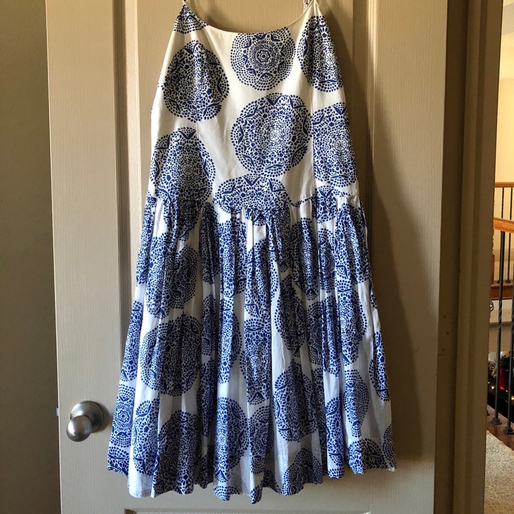 Fossil Blue and White Midi Dress - 10